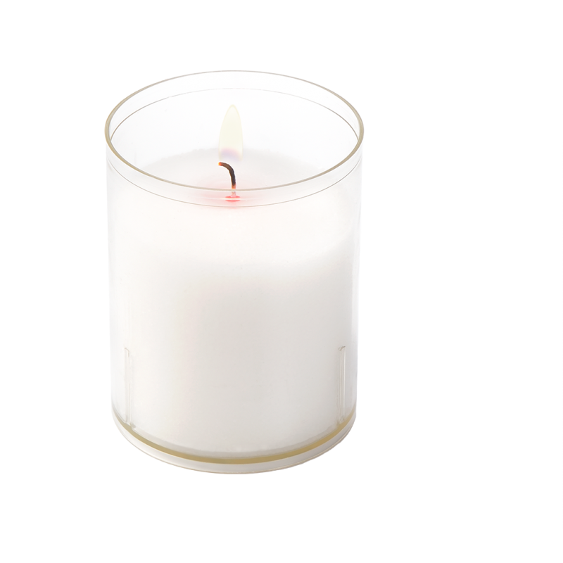 Veilleuse votive LED blanche mains croix effet flamme 60 jrs